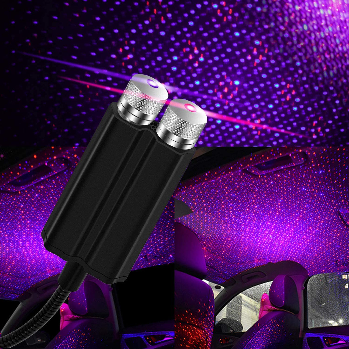 ICBEAMER [Color:Purple] Universal USB Interface Plug-In Miniature Night  light LED Car Interior Trunk Ambient Atmosphere - ICBEAMER