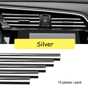 10 Pieces Car-styling Chrome Styling Moulding Car Air Vent Trim