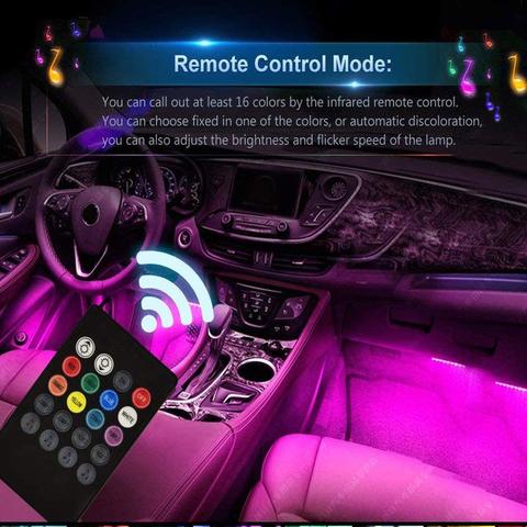 Wireless Charging LED Ambient Light Led Car Foot Ambient Light With USB Cigarette Lighter Backlight Music Control App RGB Auto I
