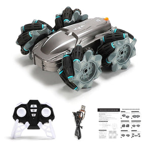 Boys Gift 360 Degree Rotation Drift Deformation 2.4G Wireless Remote Control Double-sided Driving Stunt Car 4WD LED Light RC Car