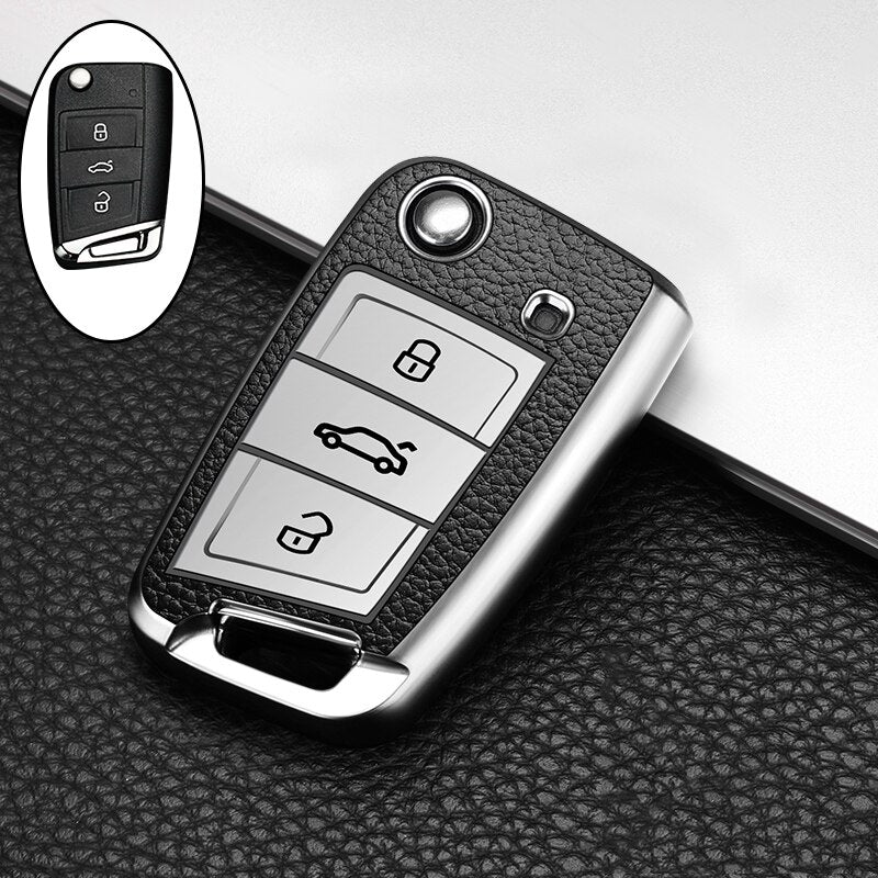 2021 New Soft TPU Car Key Case Cover For Volkswagen VW Golf 7 MK7 Tiguan mk2 for Skoda Octavia A7 Kodiaq 2017 2018 2019