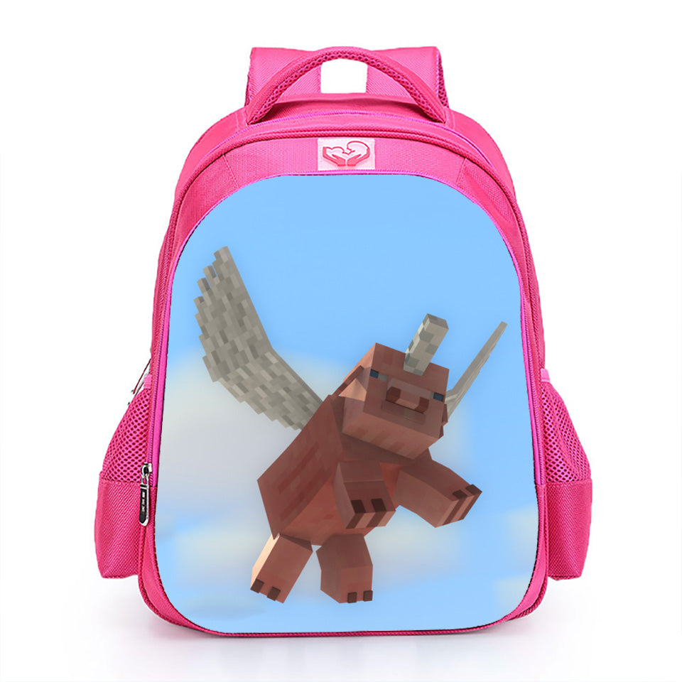 Minecraft School Bags for Kid Girl Minecraft Pink Pig Skin Backpack - Nlpearl MCN