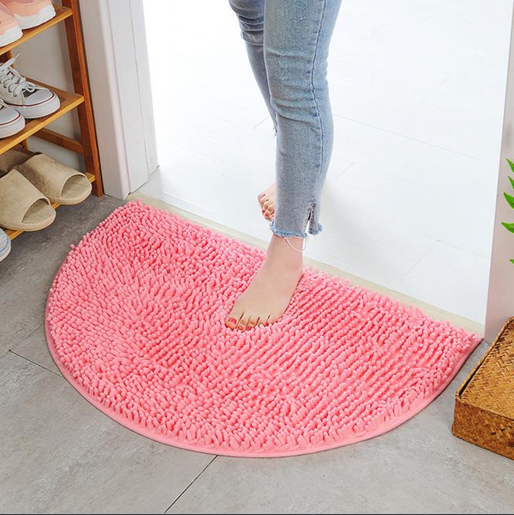 2021 40X60cm Soft Carpet Slip-resistant Bathing Room Rug Floor Door Mat Dirt Barrier Semi Circle Floor Door Cushion Mat Rug