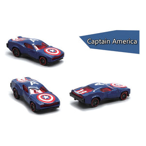 6 Pcs For Kids Gift Hot Wheels Marvel Avengers Cartoon Cars Toy Iron Man Cartoon Captain America Spiderman Anime Figures Alloy Car Set Model Dolls Boy Toys