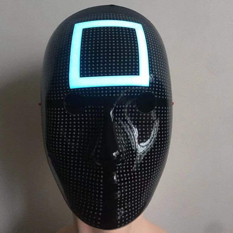 Squid Game LED Mask Full Face Mask Round Six Cosplay Props Triangle/Round/Square Light Korean Squidgame Squid Game Lee Jung Jae with The Same Luminous Mask