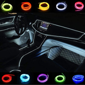 Nlpearl Car Light Strips USB 2M/6FT  360 Degrees with Cigarette Cold Interior Trim Bright Car Decorative Atmosphere Electroluminescent Wire Tube Circle Up to(White) - Nlpearl MCN