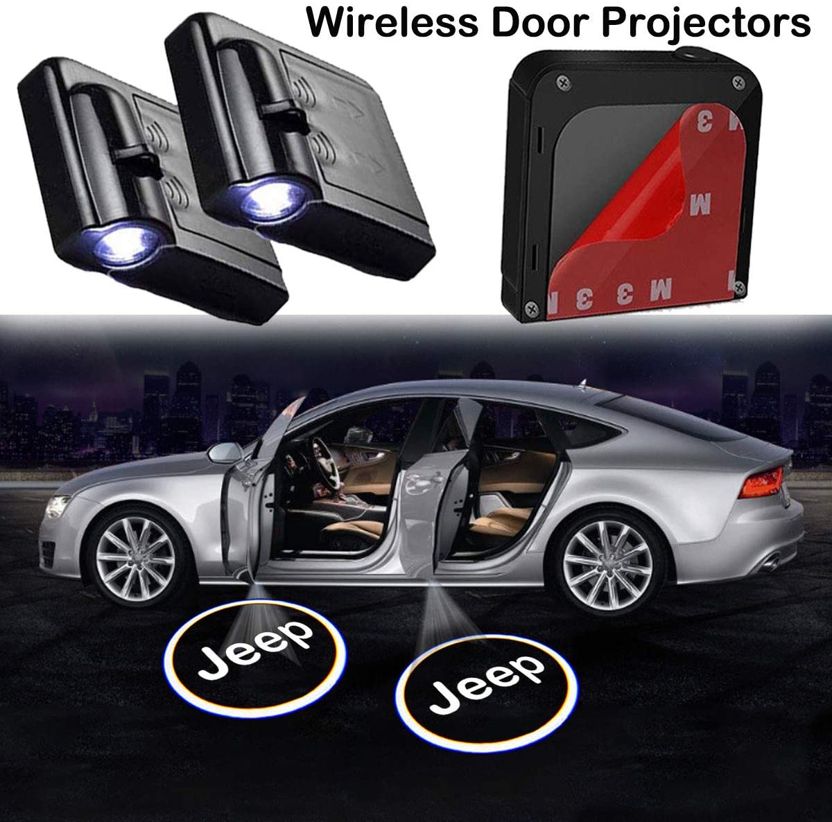Nlpearl 2Pcs Car Door Lights Logo Projector Fit Chevrolet MAlibu,Wireless Car Door welcome light - Nlpearl MCN