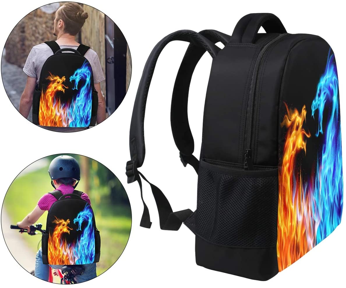 Dragon Fire Casual Backpack Waterproof Travel Daypack Children School Bag