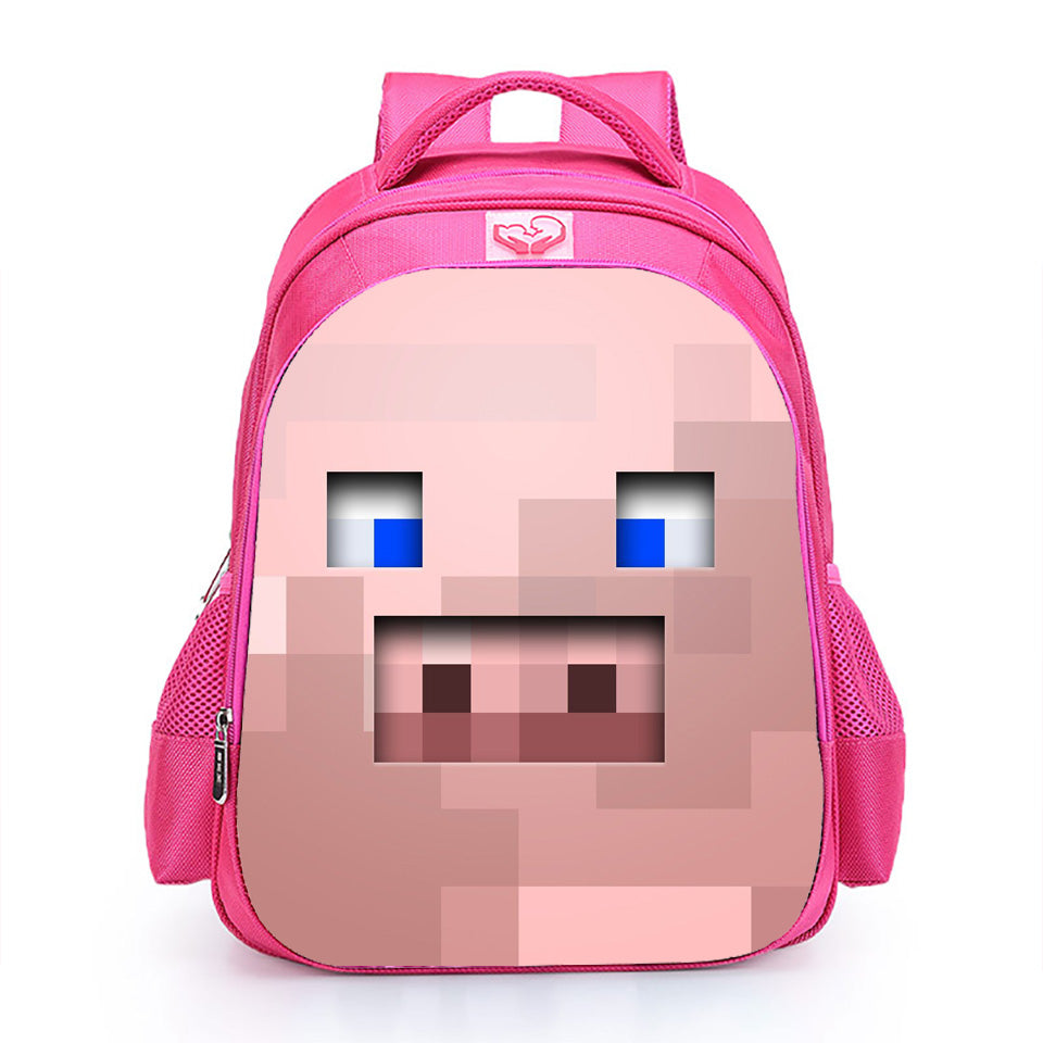 Amazon.com: Minecraft Kids Backpack Pink 4 Piece Set: Clothing, Shoes &  Jewelry