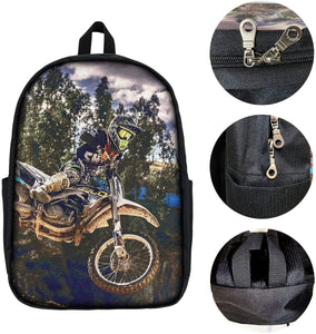 Dirt-Bike Motocross Motorcycle Print Custom Unique Casual Backpack School Bag Travel Daypack Gift