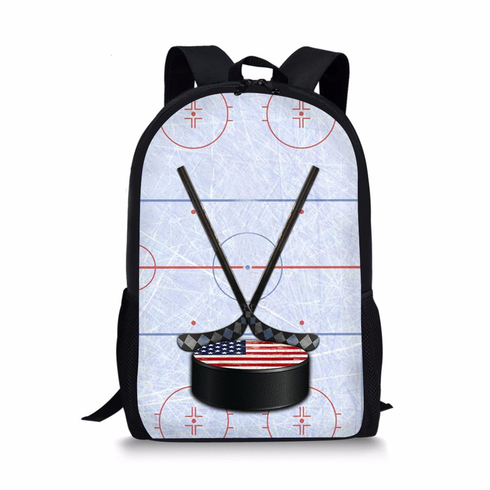 PacentoCool Ice Hockey 3D Print School Bag For Teenager Boys Girls Children Kids Backpack Student Book Bags Schoolbags Mochila Infantil