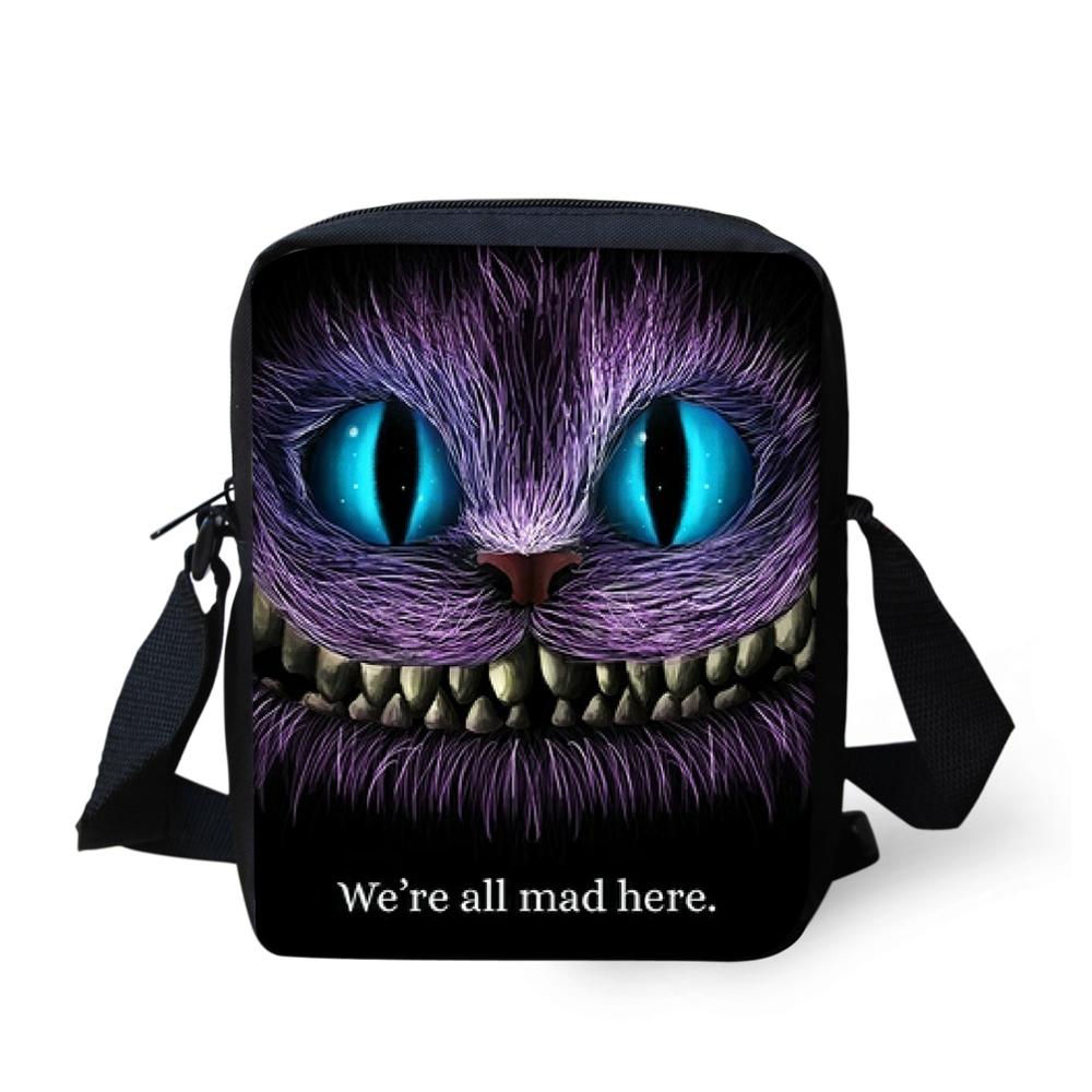 PacentoCute 3D Smile Cheshire Cat Print Kids Backpacks School Bags For Teenage Boys Girls 3pcs Funny Student Book Bag Pack Schoolbag
