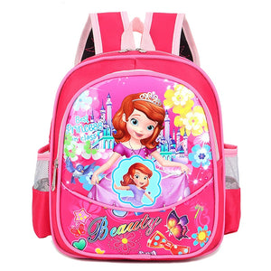 Disney children kindergarten school bag cartoon girl boy baby Frozen Elsa backpack car boy handbag shoulder bag