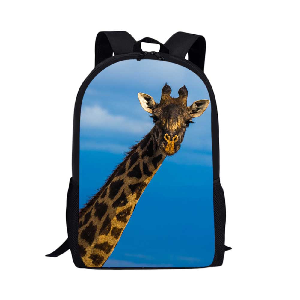 Fashion Kids Backpack for Boys Girls Cute Giraffe Animals 3D Pattern Students School Bags Teenagers Book-Bags Mochila Escolar