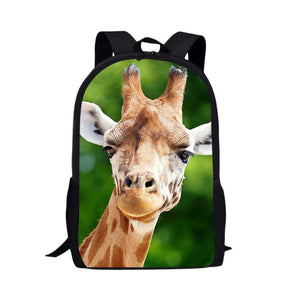 Fashion Kids Backpack for Boys Girls Cute Giraffe Animals 3D Pattern Students School Bags Teenagers Book-Bags Mochila Escolar