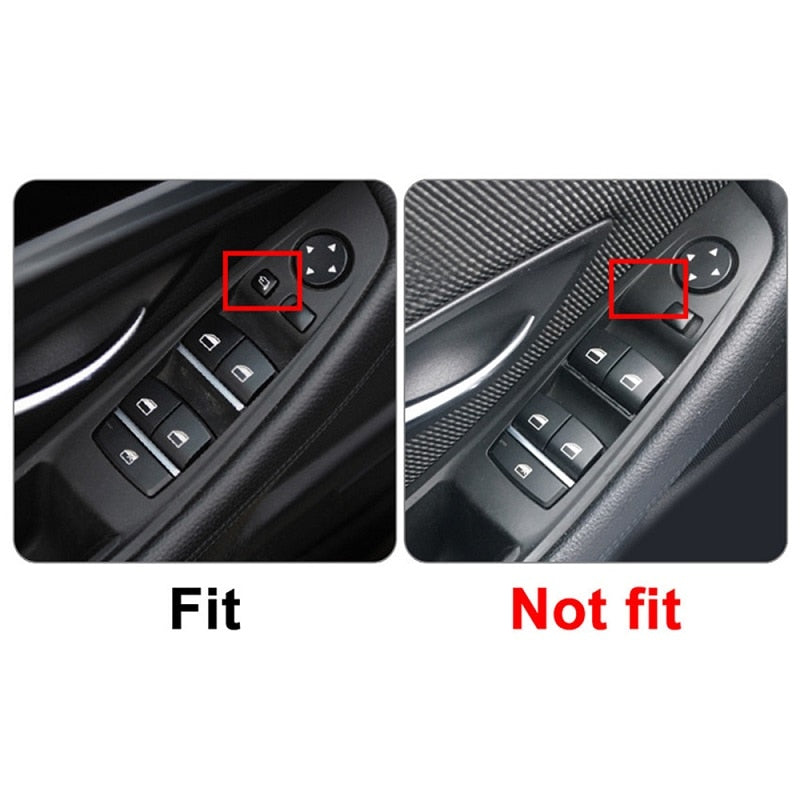 For BMW 5 Series F10 F18 Left Drive LHD 7Pcs 2010-2016 Beige Black Carbon Fiber Car Interior Door Handle Plate Decorative Cover