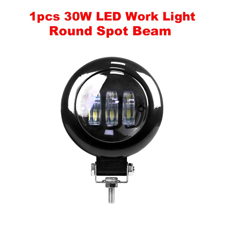 NLpearl 30W Round LED Work Light for Suv Truck Jeep 4x4 Tractor Boat Atv 12V 24V Spotlight LED Light Bar Offroad Car Fog Light