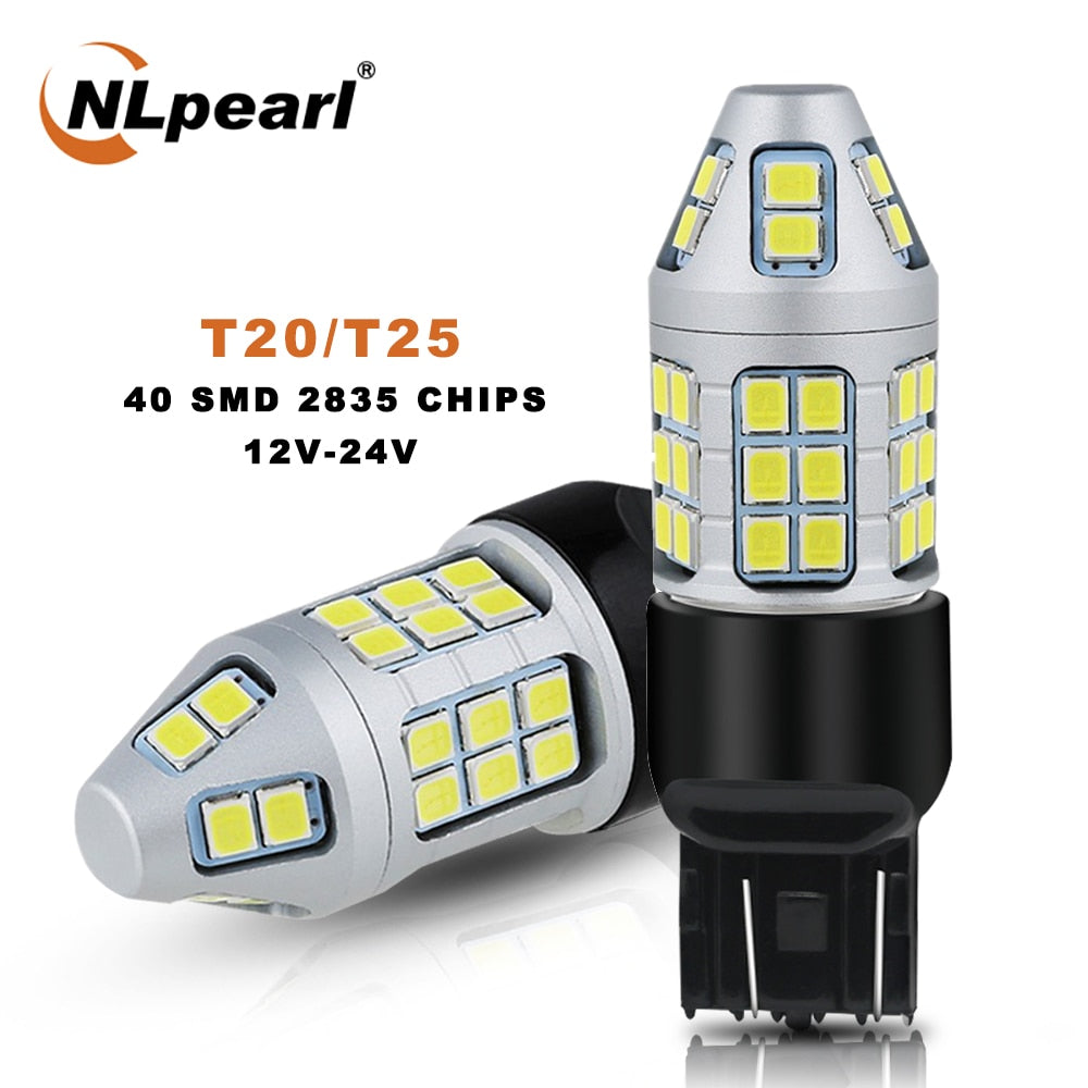 NLpearl 2x Signal Lamp T20 7443 Led W21 5W 7440 W21w 2835 SMD T25