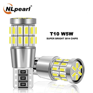 NLpearl 2x Car Signal Lamp W5W T10 Led Bulbs 30SMD 3014 Chips 168 194 W5W Led Car Interior Reading Light Wedge Lamps 12V White