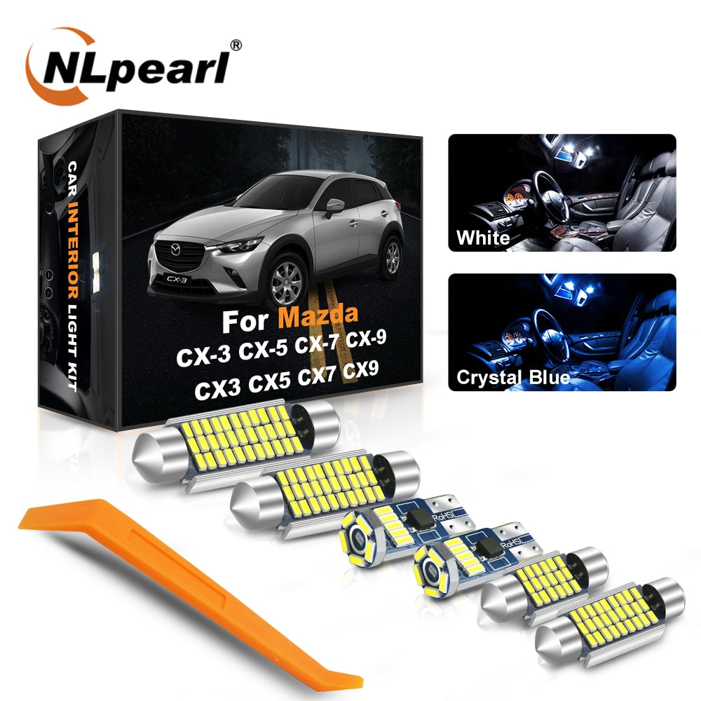 NLpearl T10 W5W For Mazda CX-3 CX-5 CX-7 CX-9 CX3 CX5 CX7 CX9 C10W C5W Led Car Interior Dome Map Light License Plate Light Kit