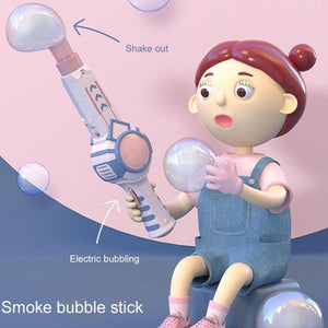Tiktok Fire New Funny Smoke Bubble Machine Toys Birthday Gift for Kids Blue Color