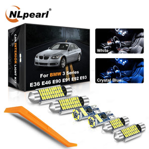 NLpearl W5W T10 Led For BMW E36 E46 E90 E91 E92 E93 1990-2013 Vehicle C5W Canbus LED Interior Lights Map Dome Indoor Light Kit