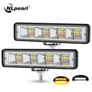 NLpearl 6 Inch 12v 24V LED Light Bar Offroad LED Bar for Car Jeep Boat Truck Suv Atv 4x4 Spotlight White Yellow LED Work Light
