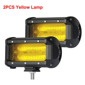 NLpearl 2x 5" 72W Yellow LED Fog Light for Truck Tractor Suv 4x4 ATV Spot Flood LED Work Light Bar Off Road Car Driving Fog Lamp