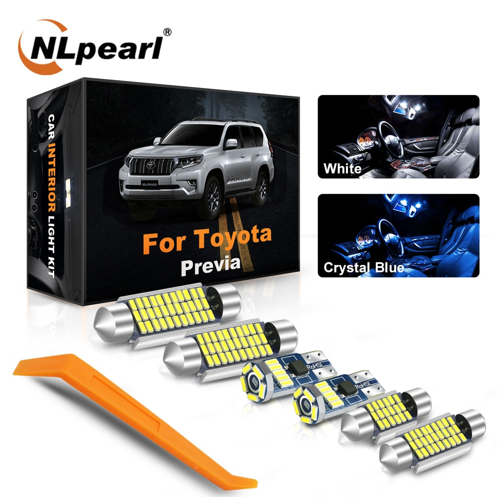 NLpearl T10 W5W Canbus Led for Toyota Previa Estima ACR30 ACR50 Vehicle C5W LED Interior Dome Map Light License Plate Lamp Kit