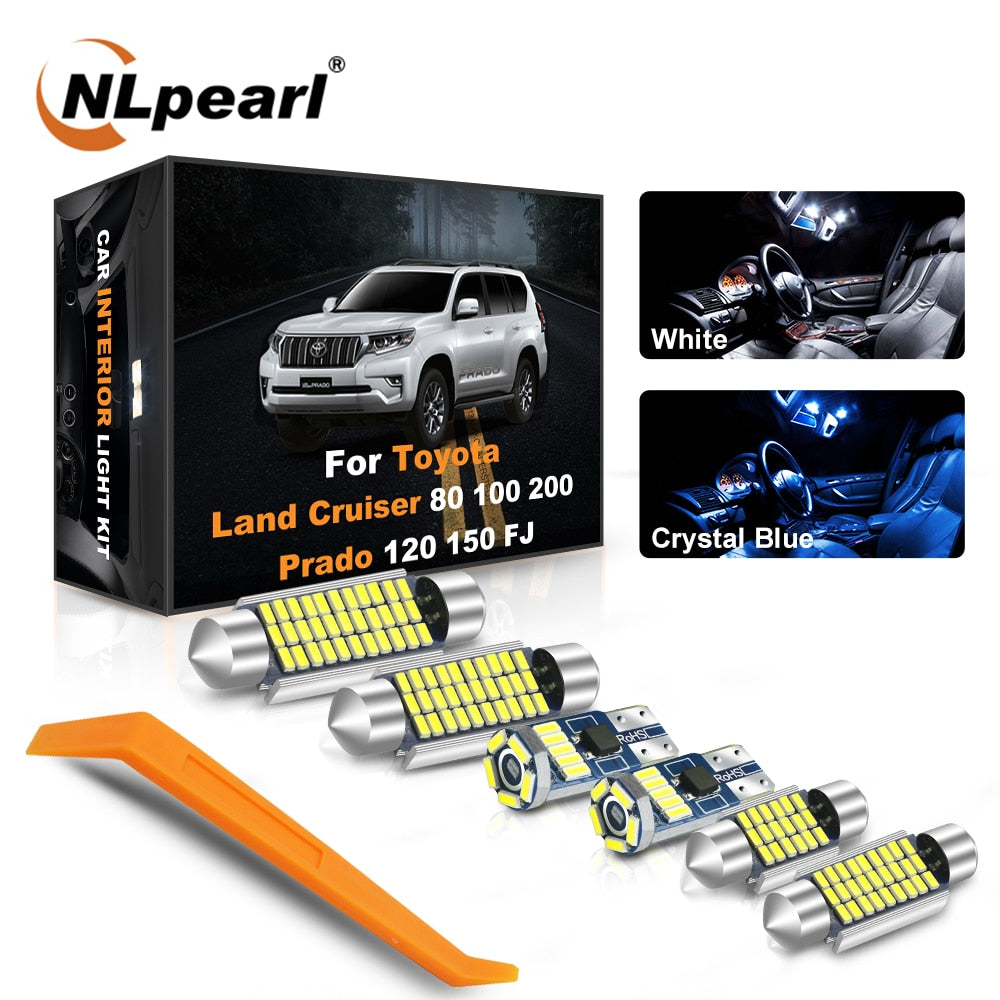 NLpearl T10 Canbus For Toyota Prado 120 150 FJ Land Cruiser 80 100 200 Vehicle W5W C5W LED Interior Light License Plate Lamp Kit