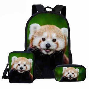 Kids Backpack Cute Red Panda 3D Print Student School Bag For Boys Girls Children Rucksack Women Back Pack Travel Backpacks