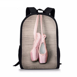Kids Backpack For Girls Primary Students Ballet Shoe Pattern School Bags For Children Book Bag Casual Bagpack Shoulder Bag Pack