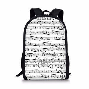 Music Note 3D Print Backpacks For Girls Boys Children School Bags Black Piano Orthopedic Backpack Kids Book Bag Satchel Knapsack