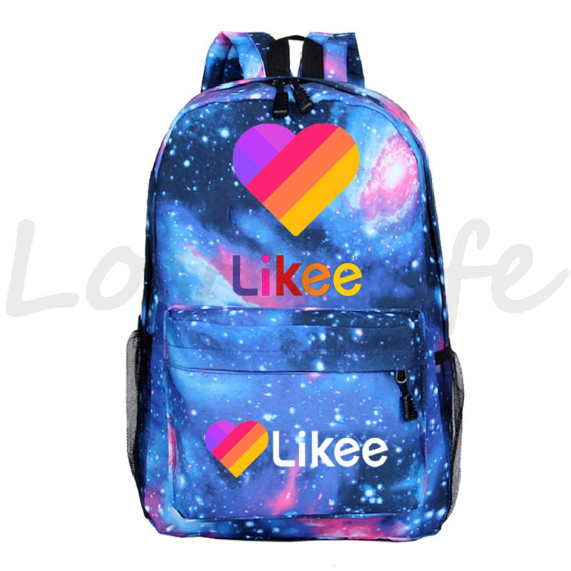 Russia Likee Video School Bags Students Boys Girls Back To School Backpack Likee Color Heart Pattern Travel Rucksack