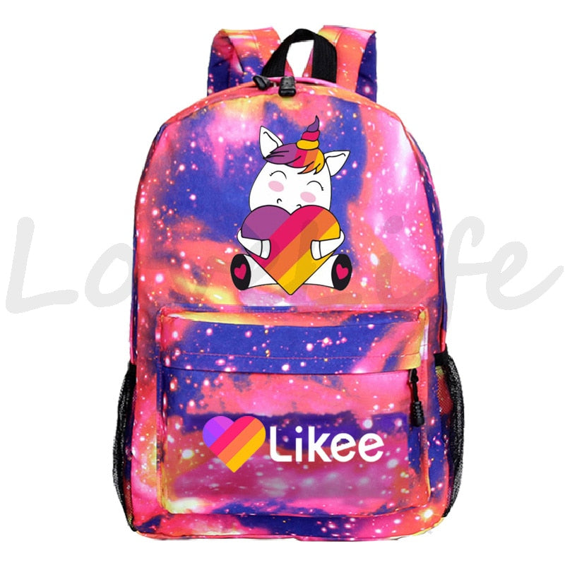 Russia Likee Video School Bags Students Boys Girls Back To School Backpack Likee Color Heart Pattern Travel Rucksack