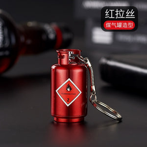 Ten Thousand Matches Fire Extinguisher Gas Barrel Mini Personality Keychain Outdoor Waterproof Kerosene Lighter
