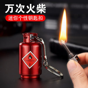 Ten Thousand Matches Fire Extinguisher Gas Barrel Mini Personality Keychain Outdoor Waterproof Kerosene Lighter