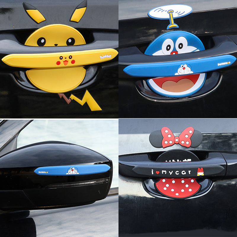 Car Door Handle Protective Film Cartoon Cute Universal Door Bowl Stick Car Handle Anti-collision Strip Paint Scratch Anti Scratch Paste